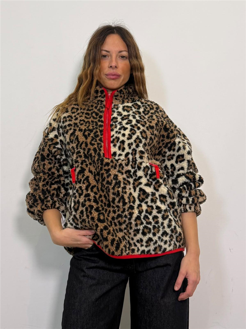 Felpa Mezza Zip Effetto Peliche - Philia Loft cod. V03F0760 main:sha1=a661735a707ea11d7779a4d72292b10e98205f49