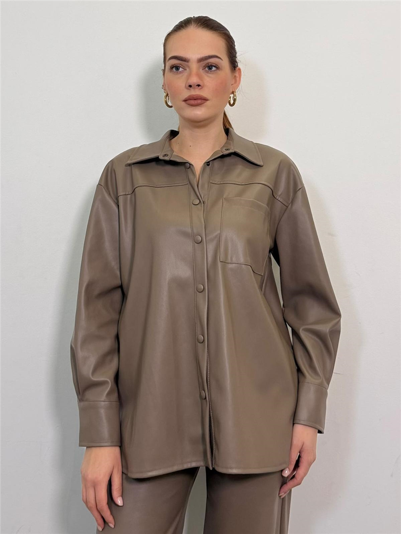 Camicia Ecopelle Con Taschino - Philia Loft cod. D03N0871 main:sha1=51f2a52d4ab29fa4e4dd962e645902afcba953ef