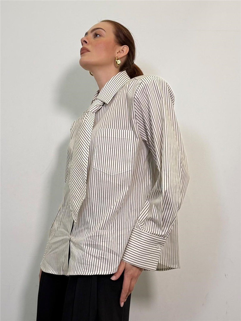Camicia A Righe Con Cravatta E Spalline - Philia Loft cod. V03S0970 main:sha1=59ddb3abcb48528370fd6ff82f0bb2a73846df76