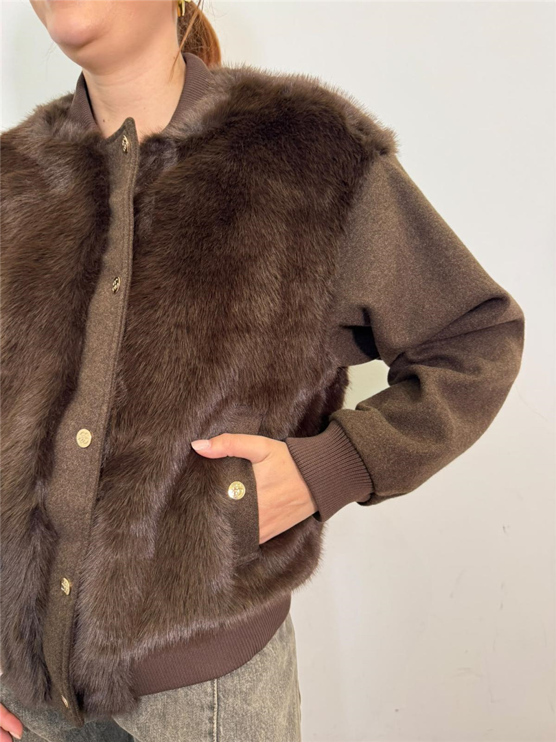 Bomber Ecofur Con Maniche In Tessuto - Souvenir cod. D40V0060 main:sha1=e36e666cd6e5152b1968a09317461e9ba871502b