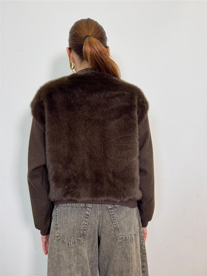 Bomber Ecofur Con Maniche In Tessuto - Souvenir cod. D40V0060 main:sha1=6b8f0059b96a70b6823f754433974df7c1407640