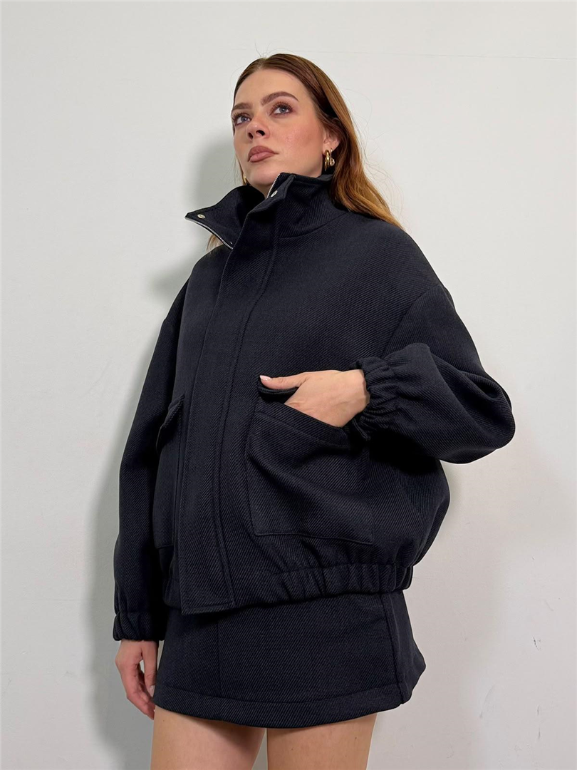 Cappotto Corto Elastico In Vita Collo Alto - Haveone cod. KIA_R116 main:sha1=910a420f94aed3f95677ea6d16f4f502228d773c