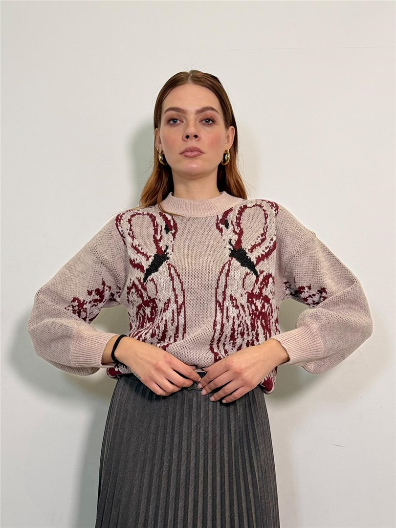 Maglia Jacquard Fenicotteri - Haveone cod. MNC_R178 main:sha1=619debd7d09fa4eac6eb1ba3353c404c0571627a