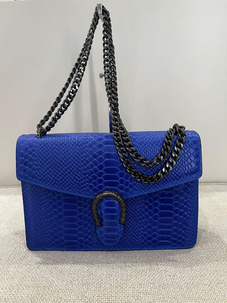 Borsa Ferro Di Cavallo Grande Lung.28 Cm Alt Cm 18 - Divisione Chickster's cod. M3509  color:blu elettrico