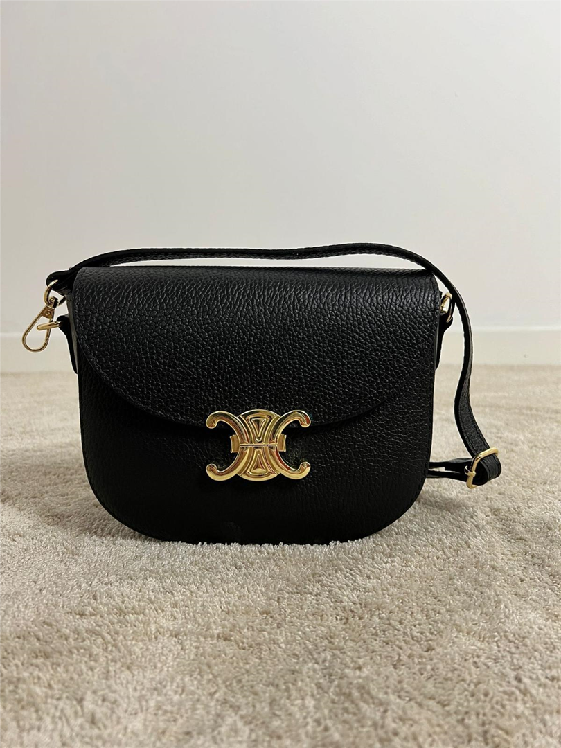 Borsa Chiusura In Metallo Dorato Con Tracolla - Divisione Chickster's cod. M3511  color:nero