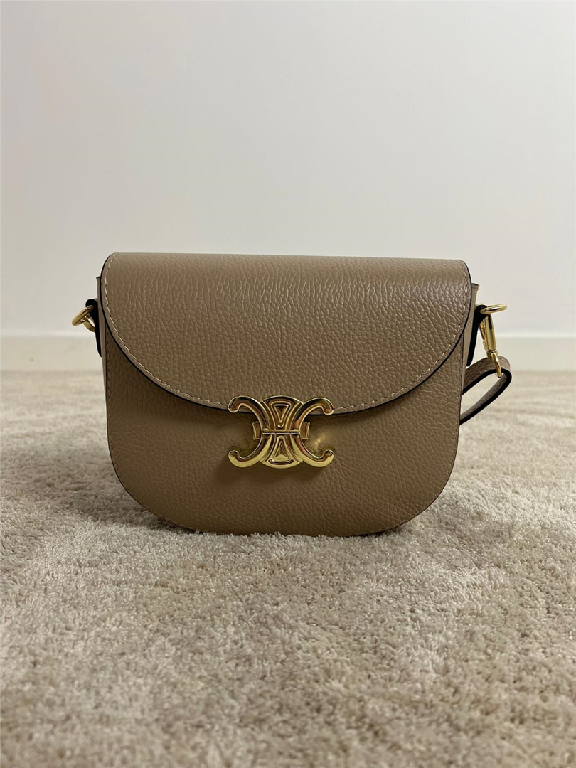Borsa Chiusura In Metallo Dorato Con Tracolla - Divisione Chickster's cod. M3511  color:taupe