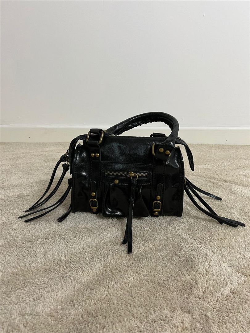 Borsa In Pelle Con Tracolla - Divisione Chickster's cod. M3516  color:nero