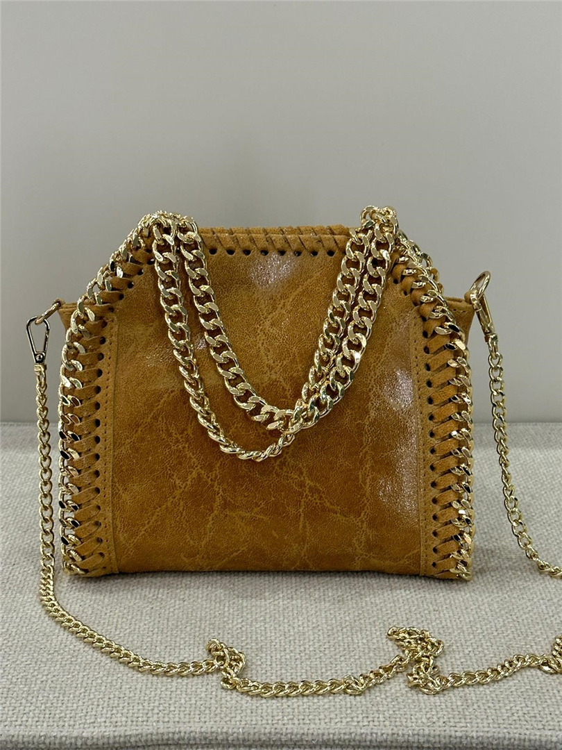 Borsa Manico Doppia Catena - Divisione Chickster's cod. M3508  color:cammello