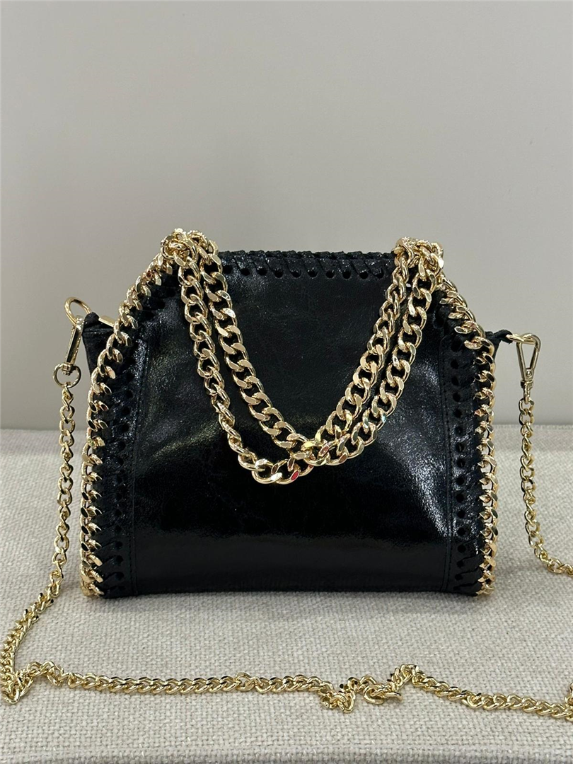 Borsa Manico Doppia Catena - Divisione Chickster's cod. M3508  color:nero