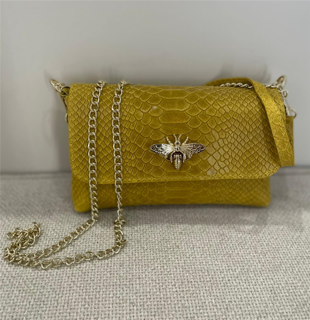 Borsetta Apina Con Tracolla Dorata - Divisione Chickster's cod. M3517  color:giallo