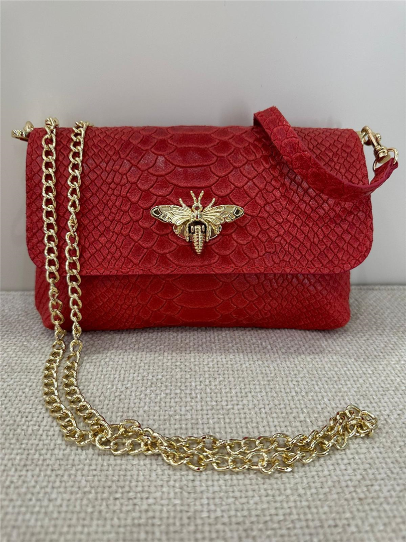 Borsetta Apina Con Tracolla Dorata - Divisione Chickster's cod. M3517  color:rosso