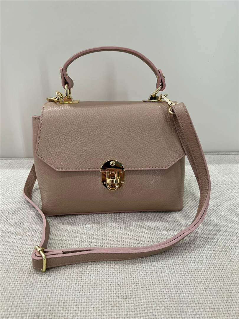 Borsa Piccola Mod. Mary In Pelle Lug. Cm 22 Alt. Cm 16 Con Tracolla - Divisione Chickster's cod. M3523  color:rosa cipria