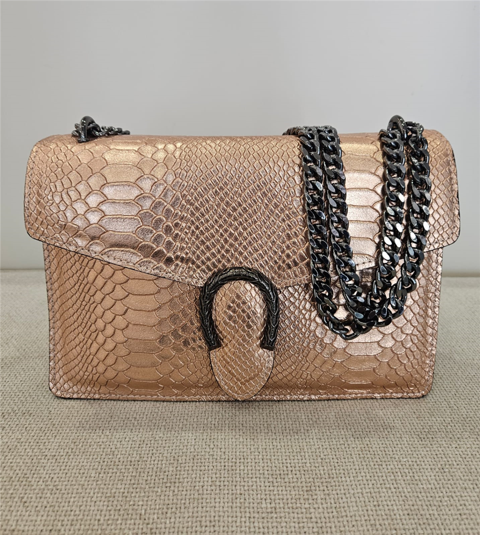 Borsa Ferro Di Cavallo Grande Lung.28 Cm Alt Cm 18 - Divisione Chickster's cod. M3509  color:oro rosa