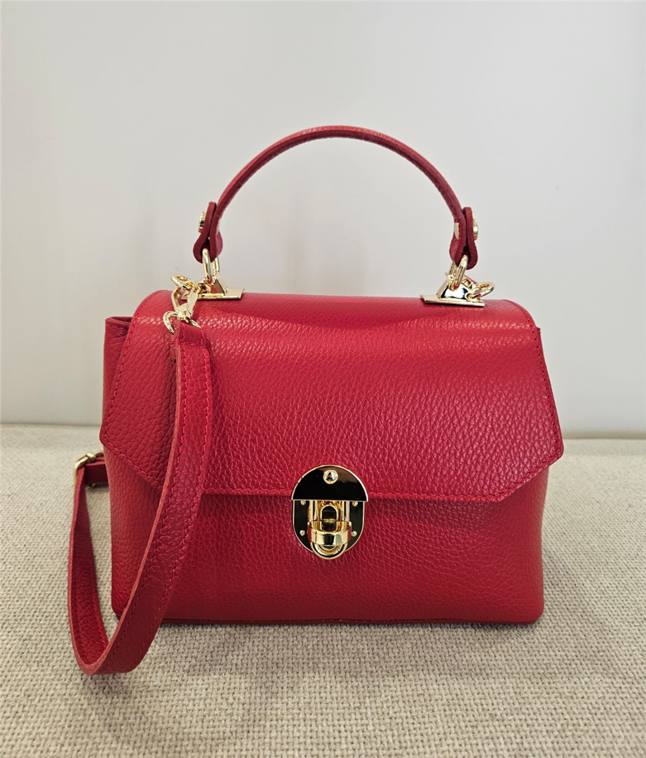 Borsa Piccola Mod. Mary In Pelle Lug. Cm 22 Alt. Cm 16 Con Tracolla - Divisione Chickster's cod. M3523  color:rosso