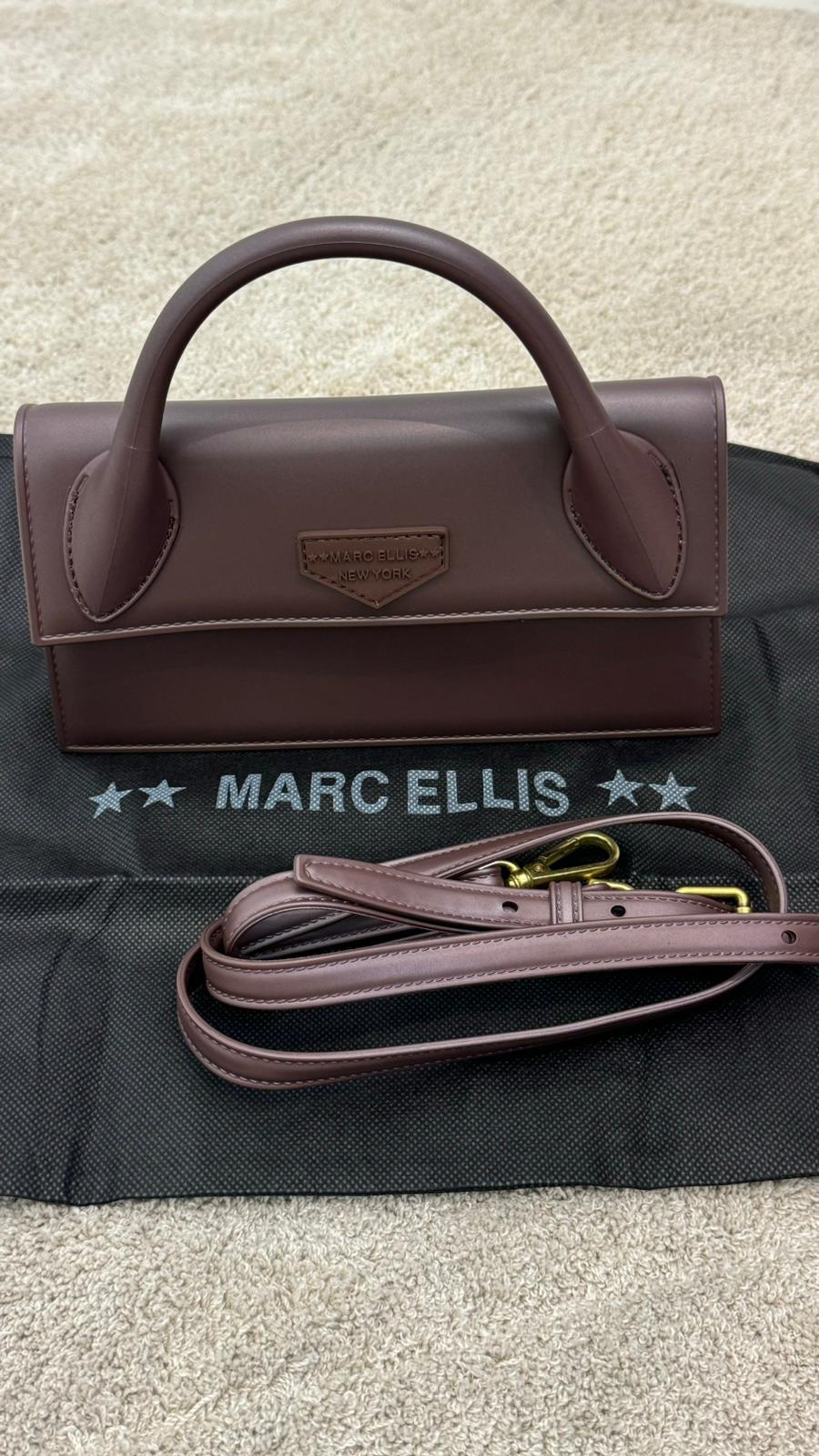 Handbag - Marc Ellis cod. FLAT ARROW_24  color:chocolate / light ottone