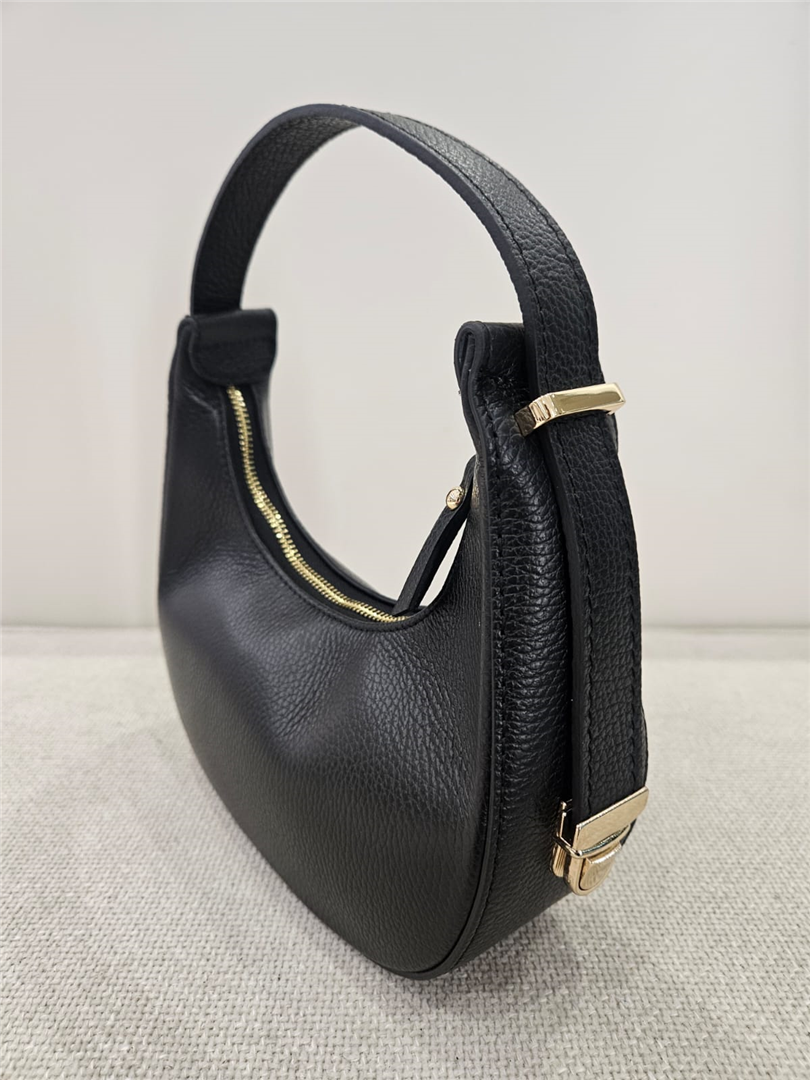 Borsa Mezzaluna Con Zip Ling. Cm 21 H.12 - Divisione Chickster's cod. M3555  color:nero