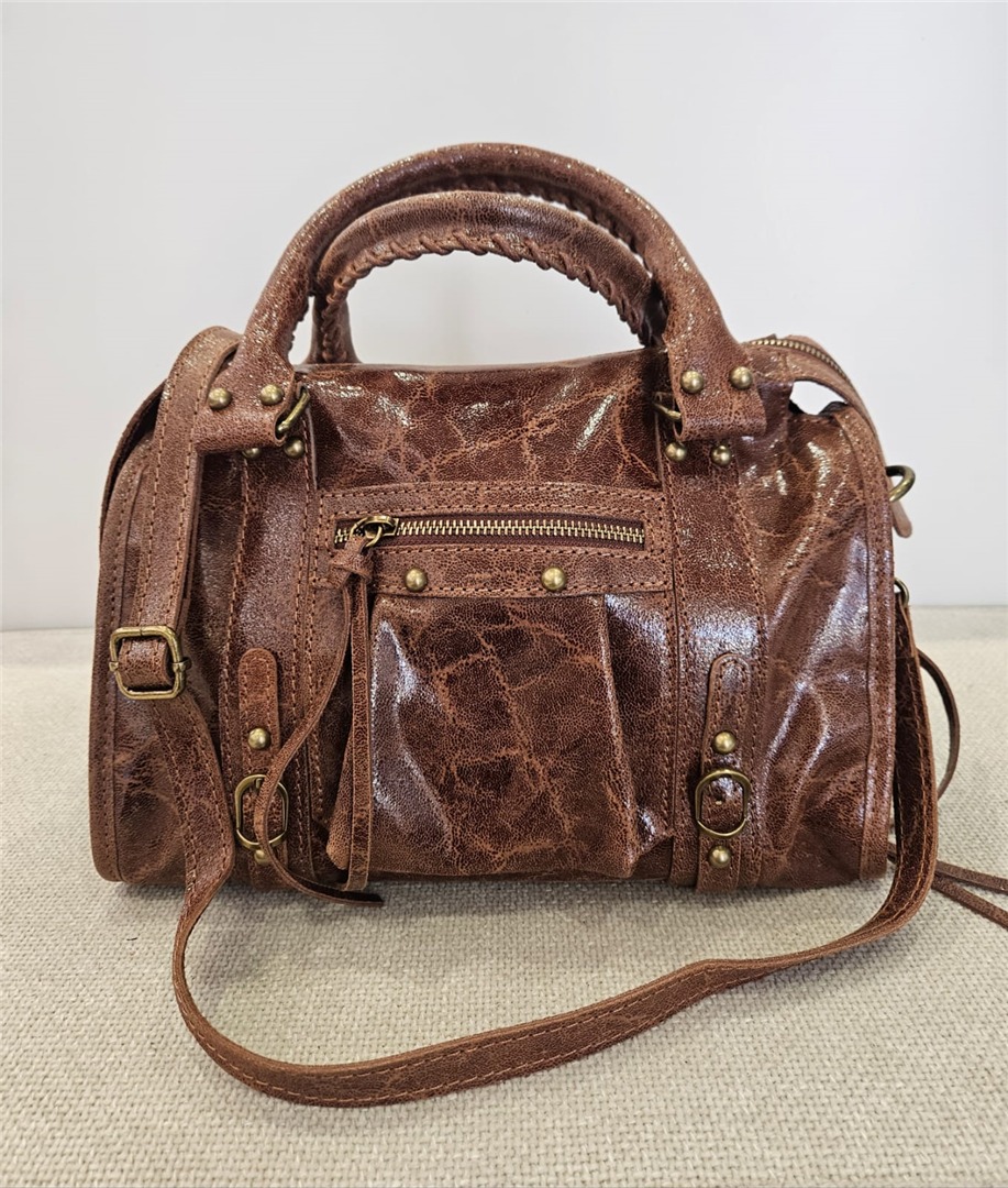 Borsa In Pelle Grande Con Tracolla Lung.31 Cm H. 21 Cm - Divisione Chickster's cod. M3560  color:cuoio