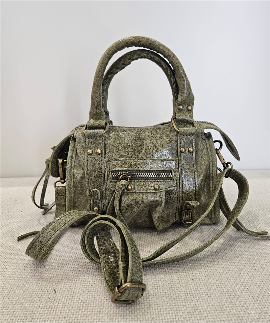 Borsa In Pelle Con Tracolla - Divisione Chickster's cod. M3516  color:militare