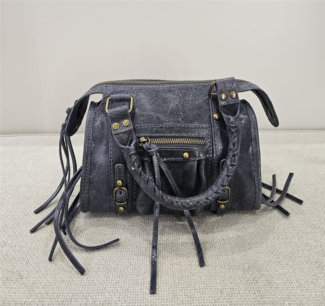 Borsa In Pelle Con Tracolla - Divisione Chickster's cod. M3516  color:grigio scuro