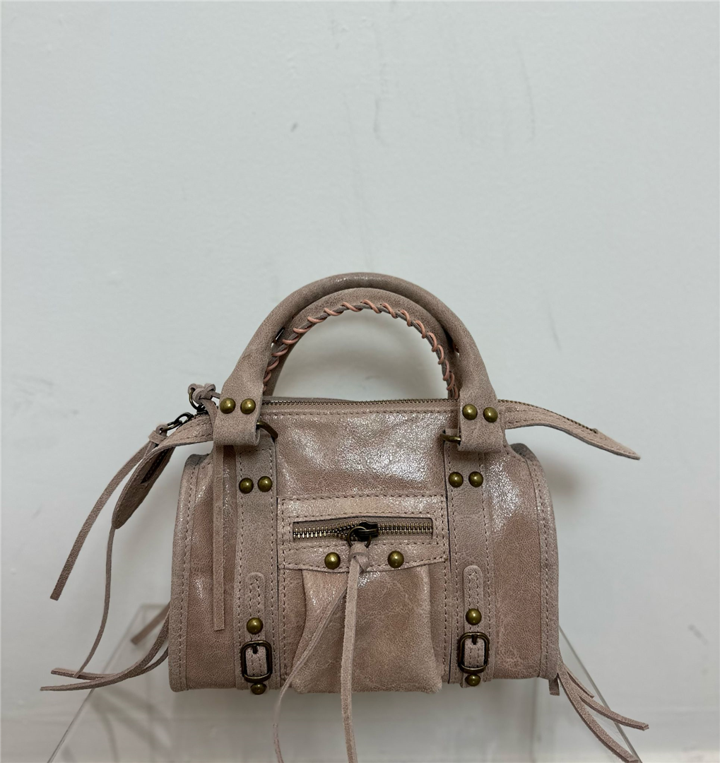Borsa In Pelle Con Tracolla - Divisione Chickster's cod. M3516  color:cipria