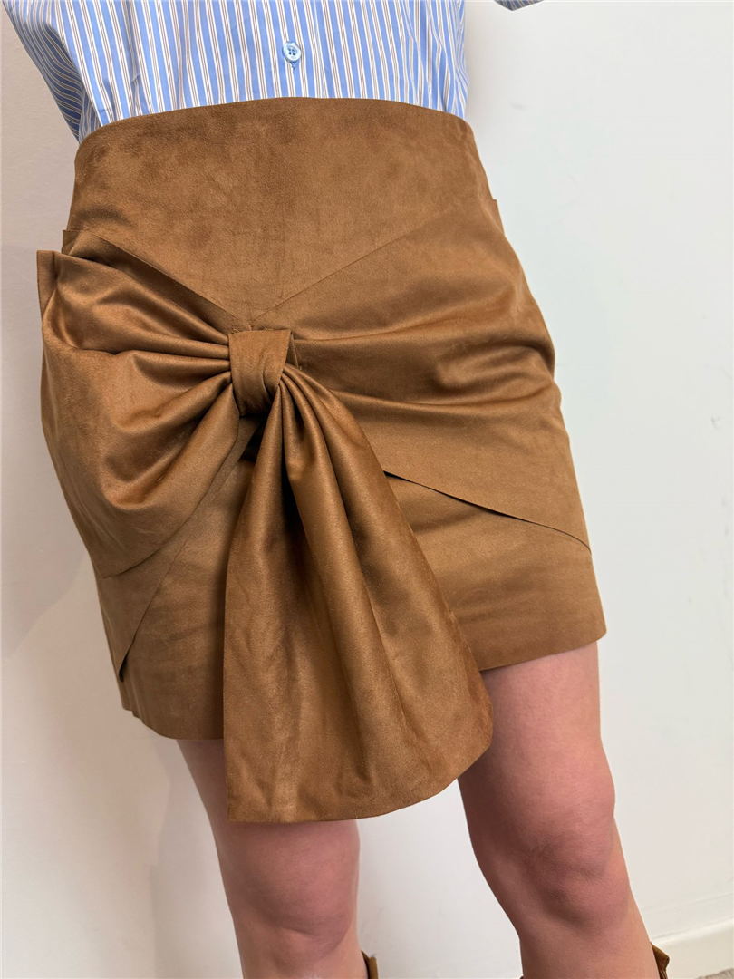 Minigonna Dainetto Fiocco - Haveone cod. GPA_N049  color:cognac