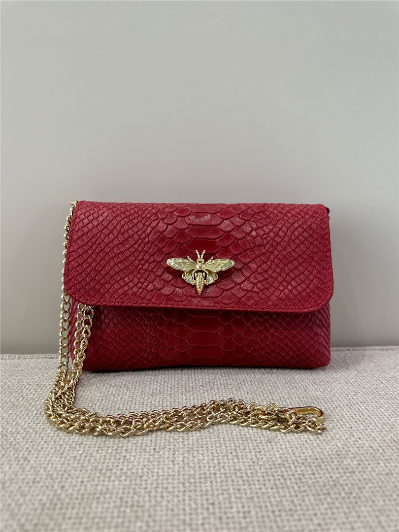 Borsetta Apina Con Tracolla Dorata - Divisione Chickster's cod. M3517  color:rosso scuro