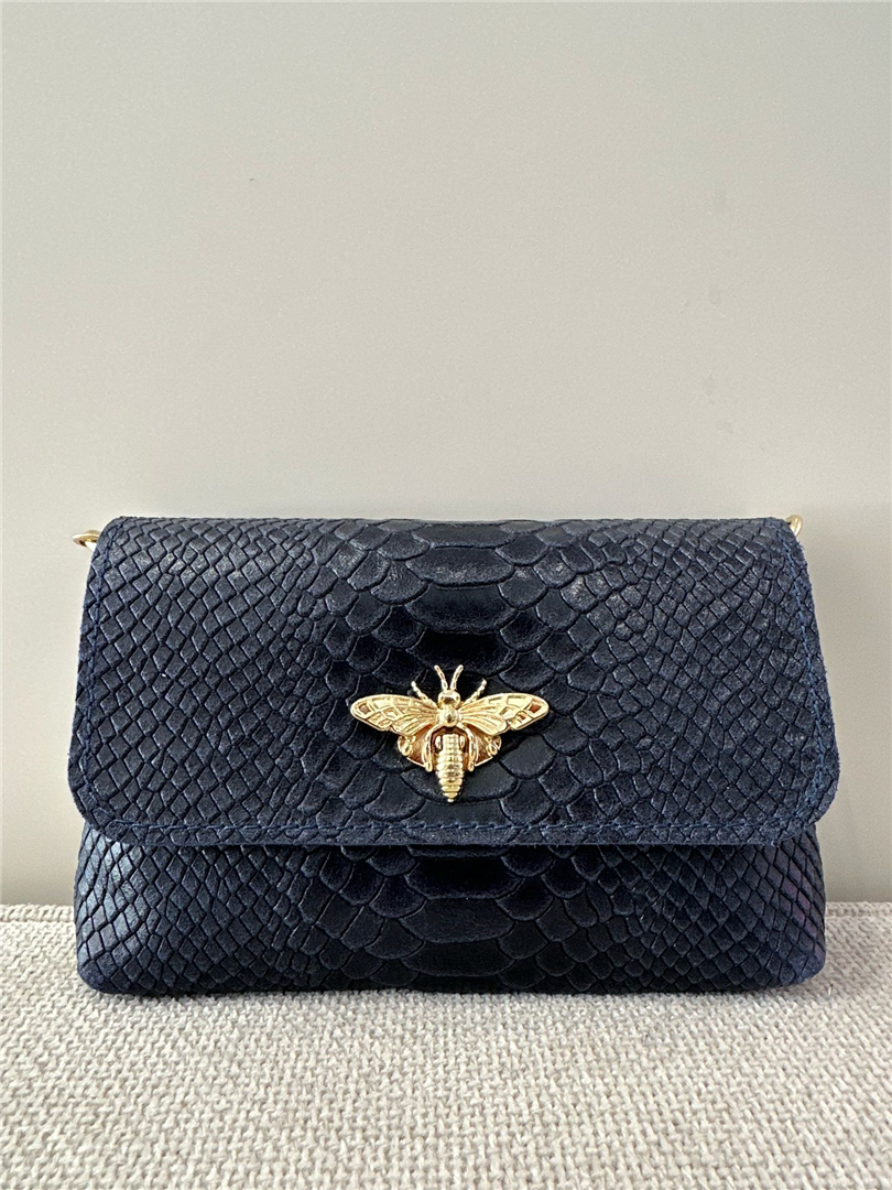 Borsetta Apina Con Tracolla Dorata - Divisione Chickster's cod. M3517  color:blu scuro