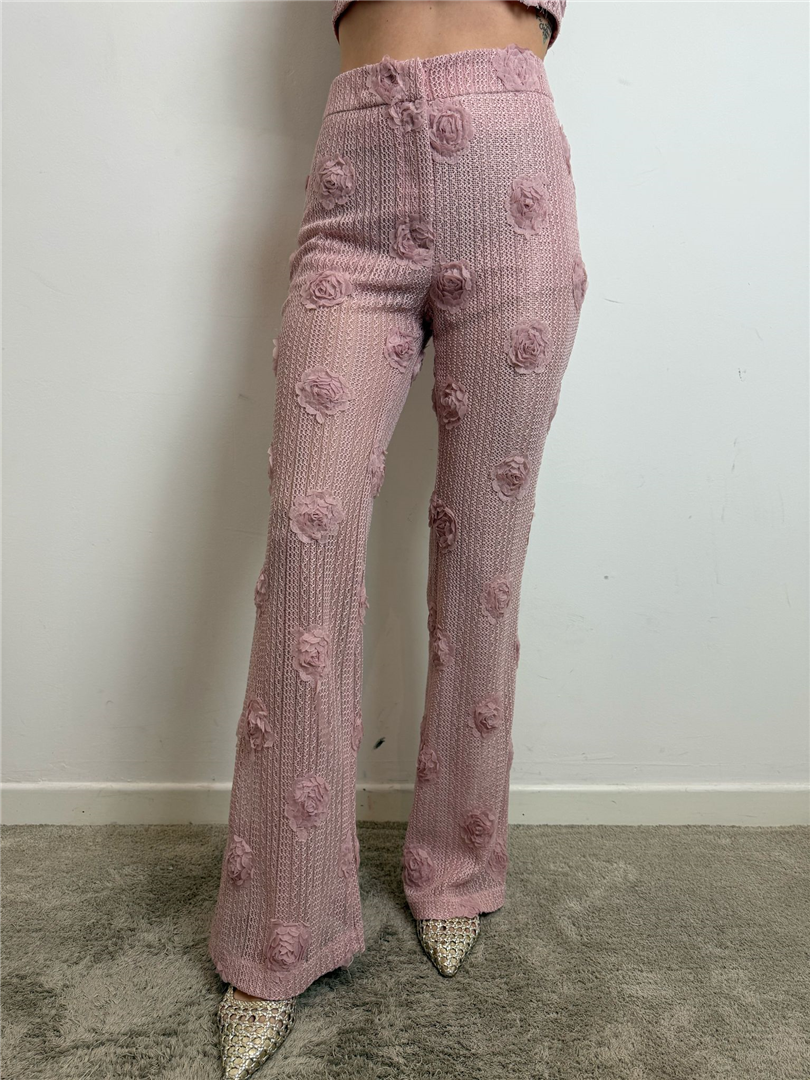 Rose_crochet_pants - Bohemian cod. PA138 SS25  color:rosa