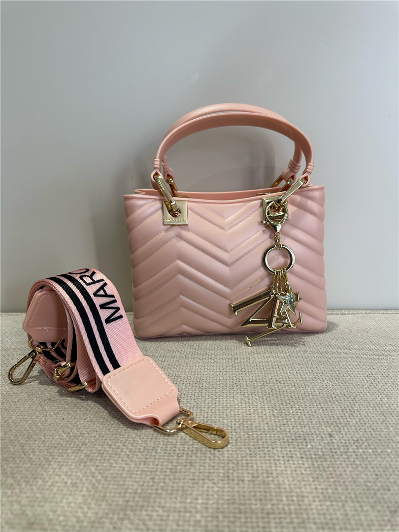 _handbag Con Charms L. Cm 19 H. Cm 14 - Marc Ellis cod. FLAT KRISSYSWAVE  color:nude / light gold