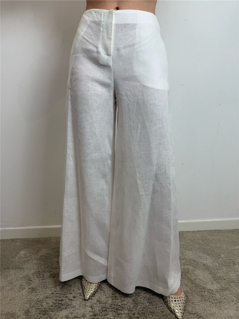 Skirt Pant 100% Lino - Bohemian cod. BH0120PA  color:off white