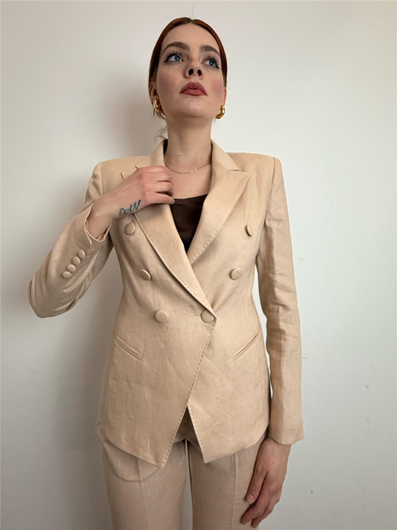 Silence Linum Blazer Libra 100% Lino - Silence Limited cod. GI5005  color:send