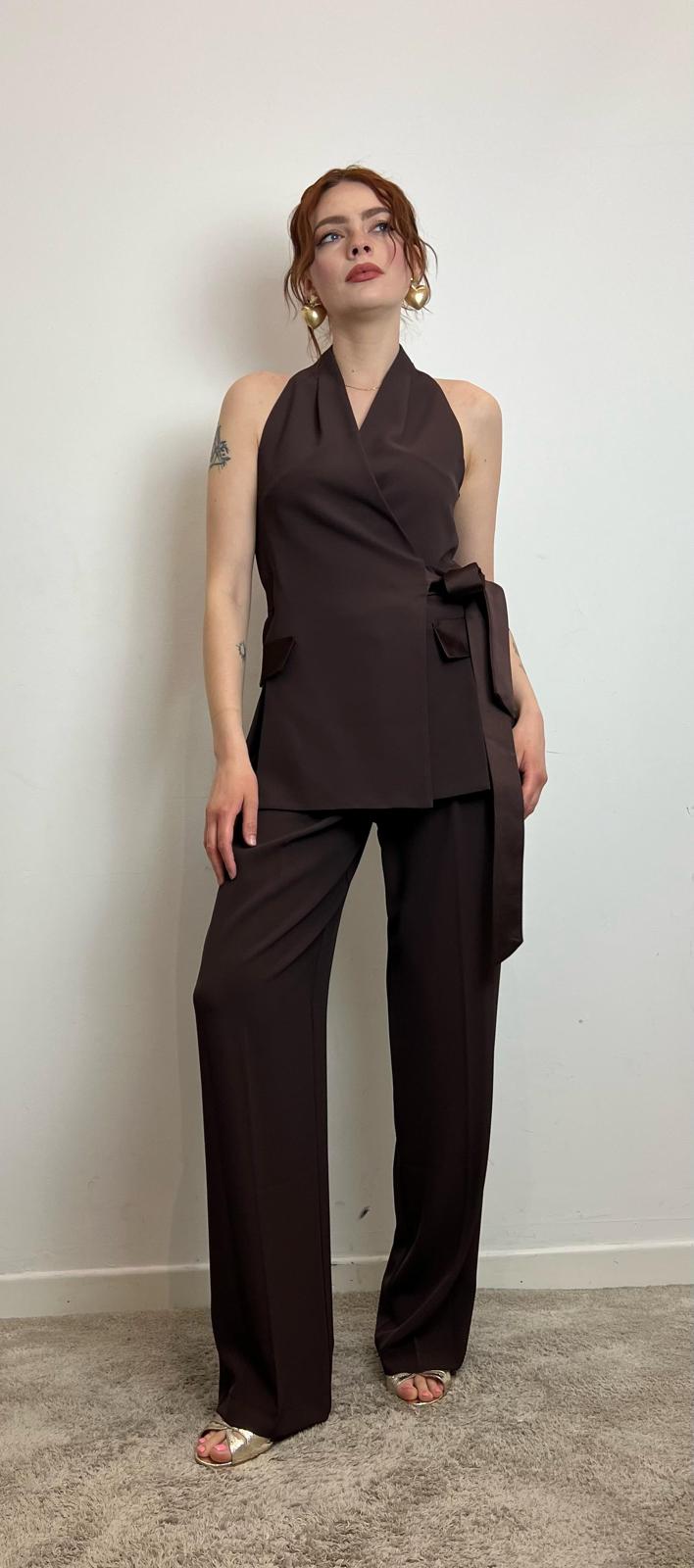 Pantaloni Ampi Con Vita Alta - Imperial cod. PES0JHX  color:latte