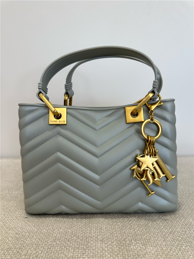 Handbag Con Charms L. Cm 25 H. Cm 15 - Marc Ellis cod. FLAT KRISSYMWAVE  color:puritan grey/gold lux