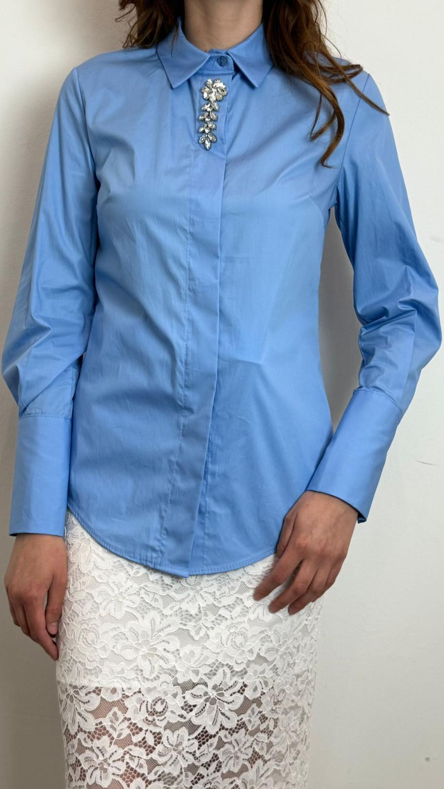 Camicia Con Dettaglio Gioiello - Imperial cod. CMS1JFP  color:azzurro