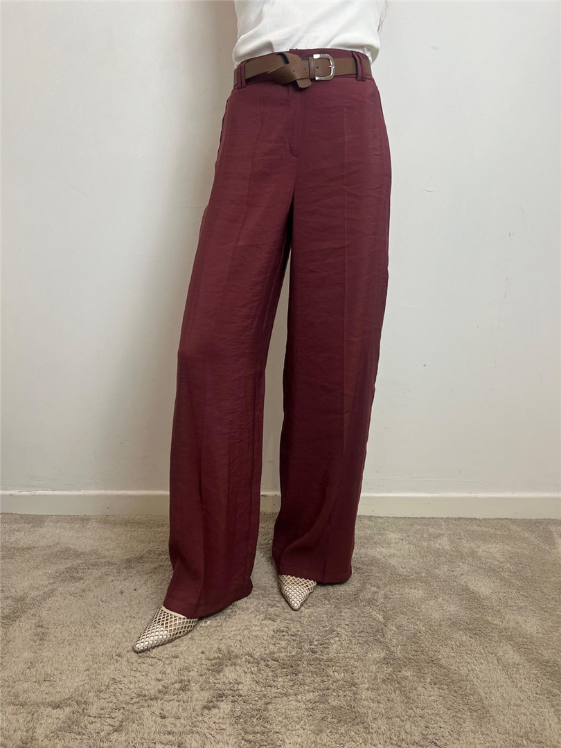 Pantalone Palazzo Con Cintura - Haveone cod. PVI_N403  color:vino