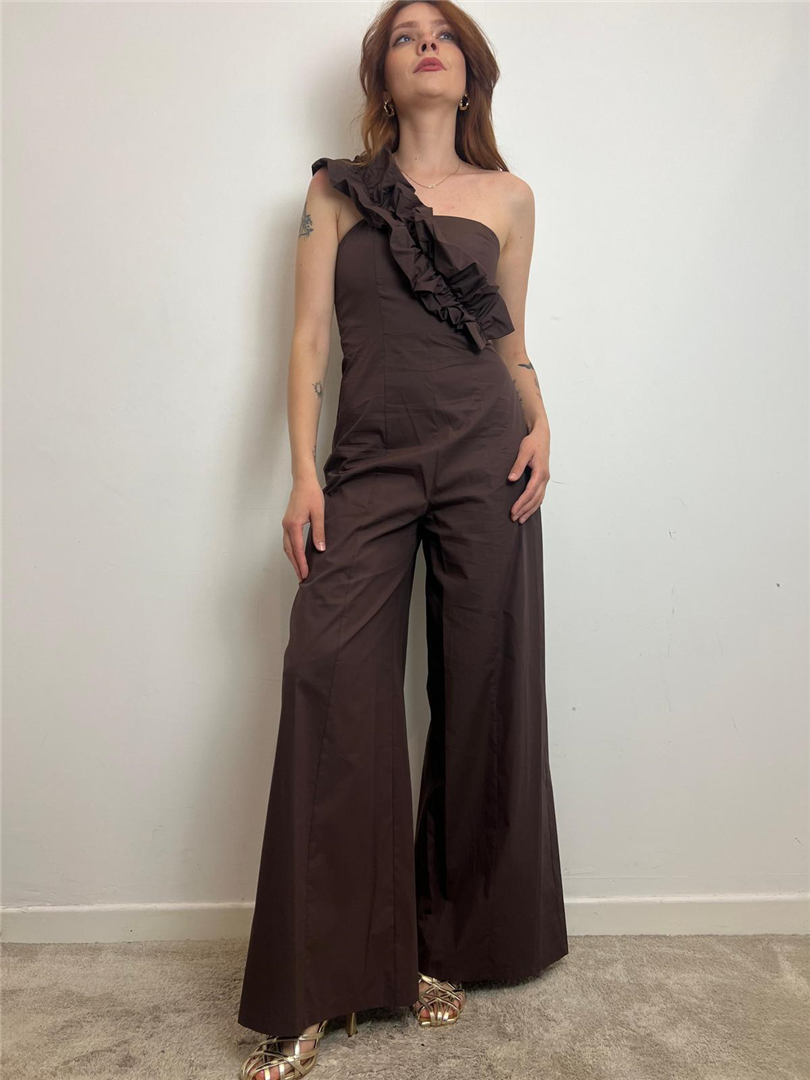 Tuta Con Volant Monospalla - Imperial cod. Y552JFP  color:moro