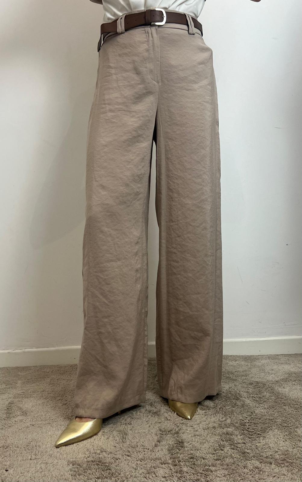 Pantalone Palazzo Con Cintura - Haveone cod. PVI_N403  color:salvia