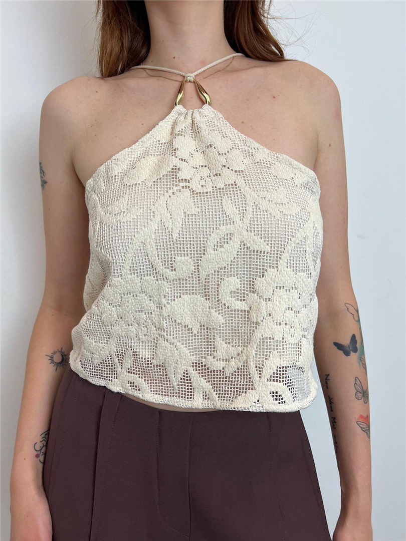 Top Rete Ricamata - Haveone cod. RGE_N080  color:burro