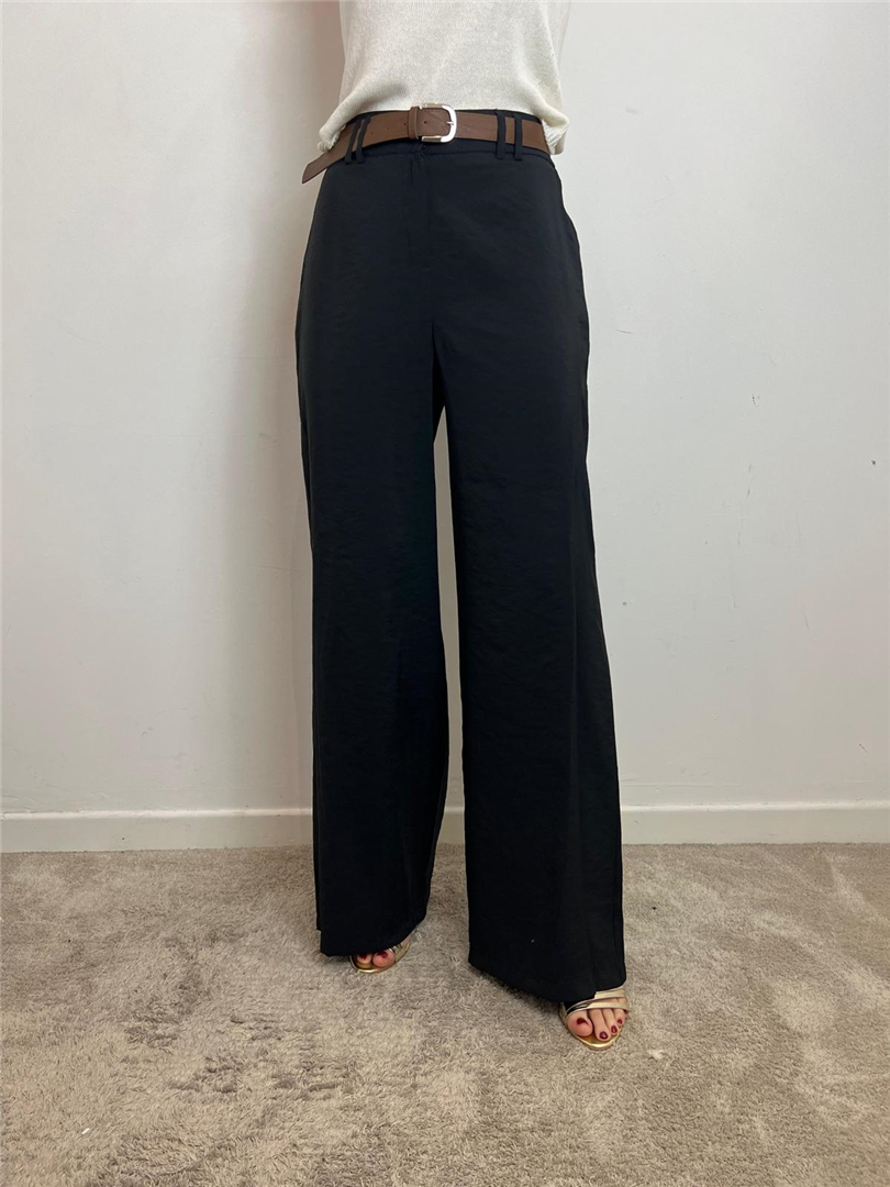 Pantalone Palazzo Con Cintura - Haveone cod. PVI_N403  color:nero