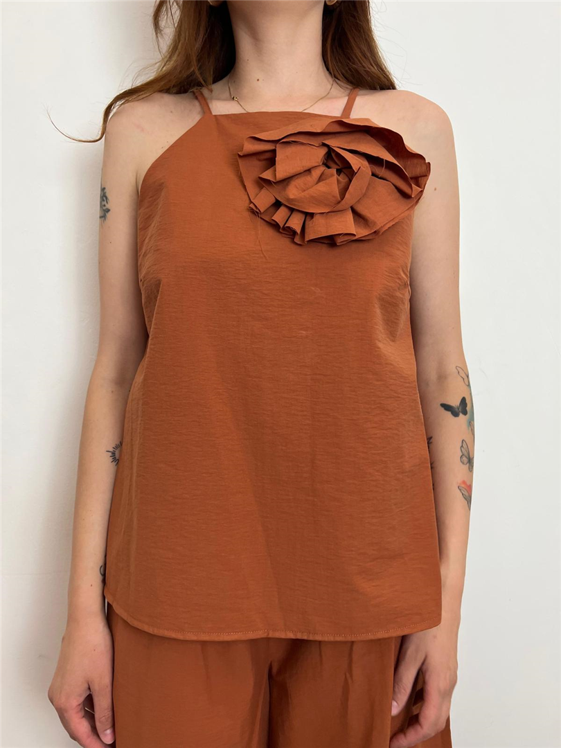 Top Con Dettaglio Spilla - Souvenir cod. D37N1476  color:coccio