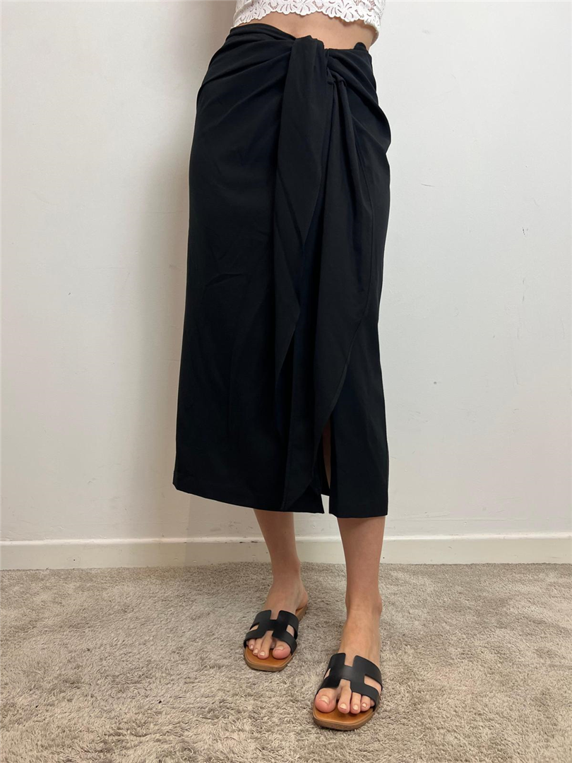 Gonna A Portafoglio Misto Lino - Vicolo cod. TD2662  color:nero
