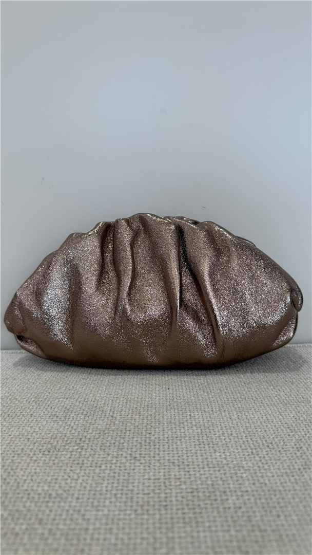 Borsa Pasticcino Piccola Laminata Con Tracolla Dorata - Divisione Chickster's cod. M3540  color:bronzo