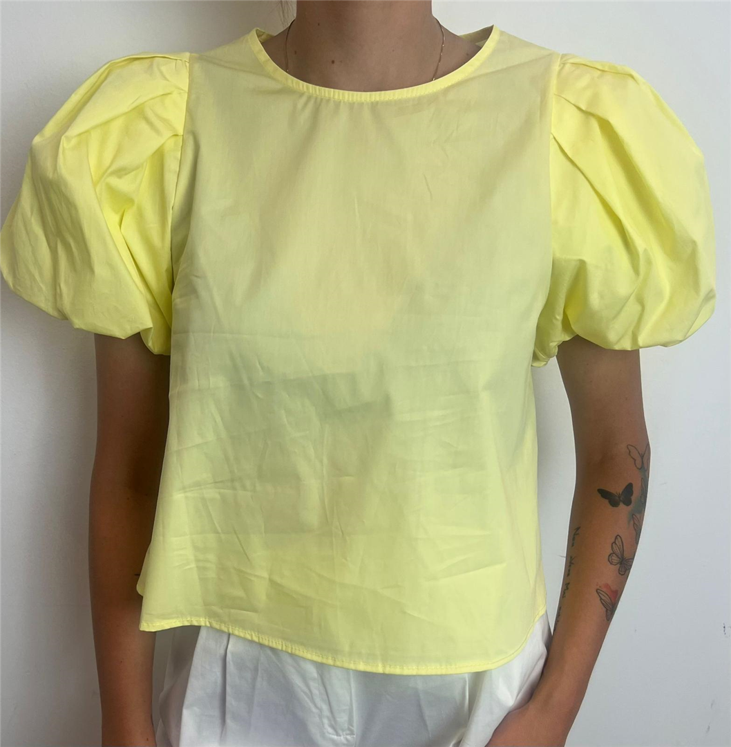 T Shirt Maniche A Palloncino In Popeline - Imperial cod. RIN0JSP  color:canarino
