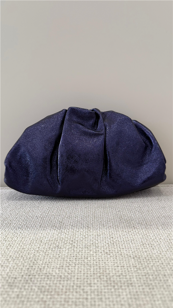 Borsa Pasticcino Piccola Laminata Con Tracolla Dorata - Divisione Chickster's cod. M3540  color:blu