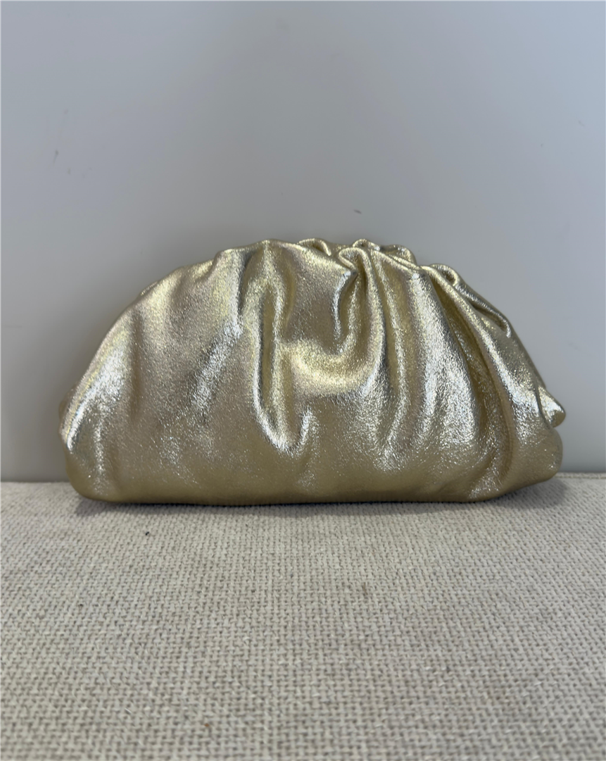 Borsa Pasticcino Piccola Laminata Con Tracolla Dorata - Divisione Chickster's cod. M3540  color:oro