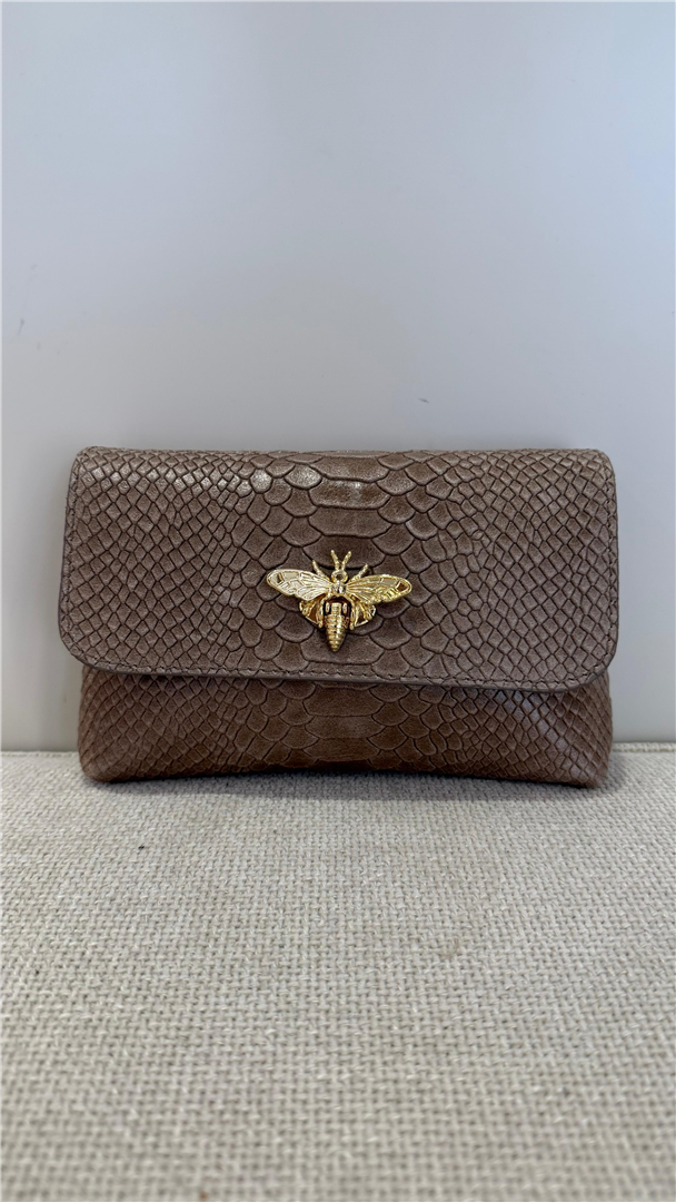 Borsetta Apina Con Tracolla Dorata - Divisione Chickster's cod. M3517  color:taupe scuro