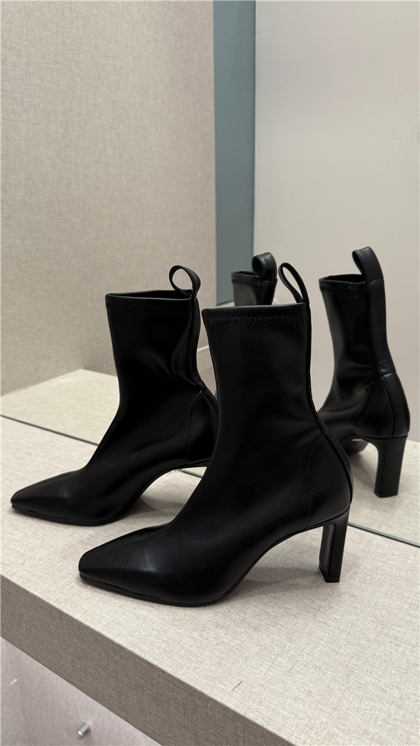 Ovye Stivaletto Stretch In Pelle Tacco Cm 7,5 - Ovye' cod. 25/AC1736NAS  color:nero