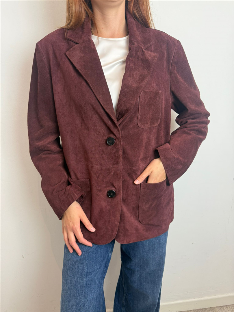 Blazer Over Pelle 100% In Crosta - Vicolo cod. TF0268  color:bordeaux
