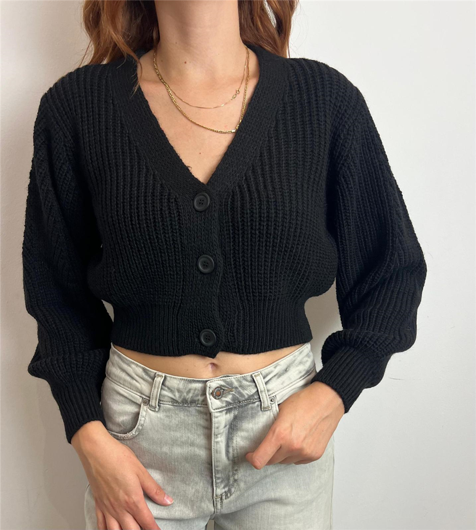Cardigan Crop - Marc Ellis cod. MRCM008  color:nero