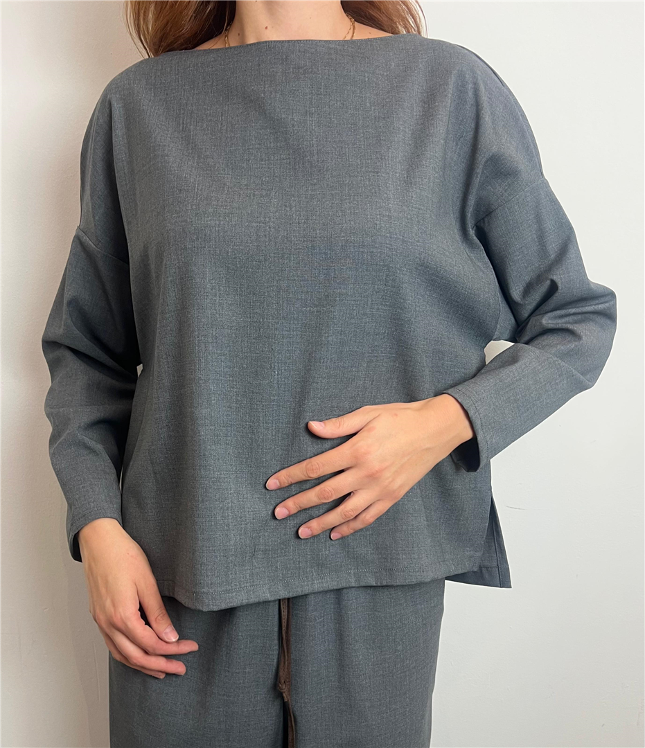 Blusa Scollo Barca - Philia Loft cod. D01E0151  color:grigio